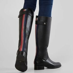 Steve Madden "Journal" Black Leather Riding Boot